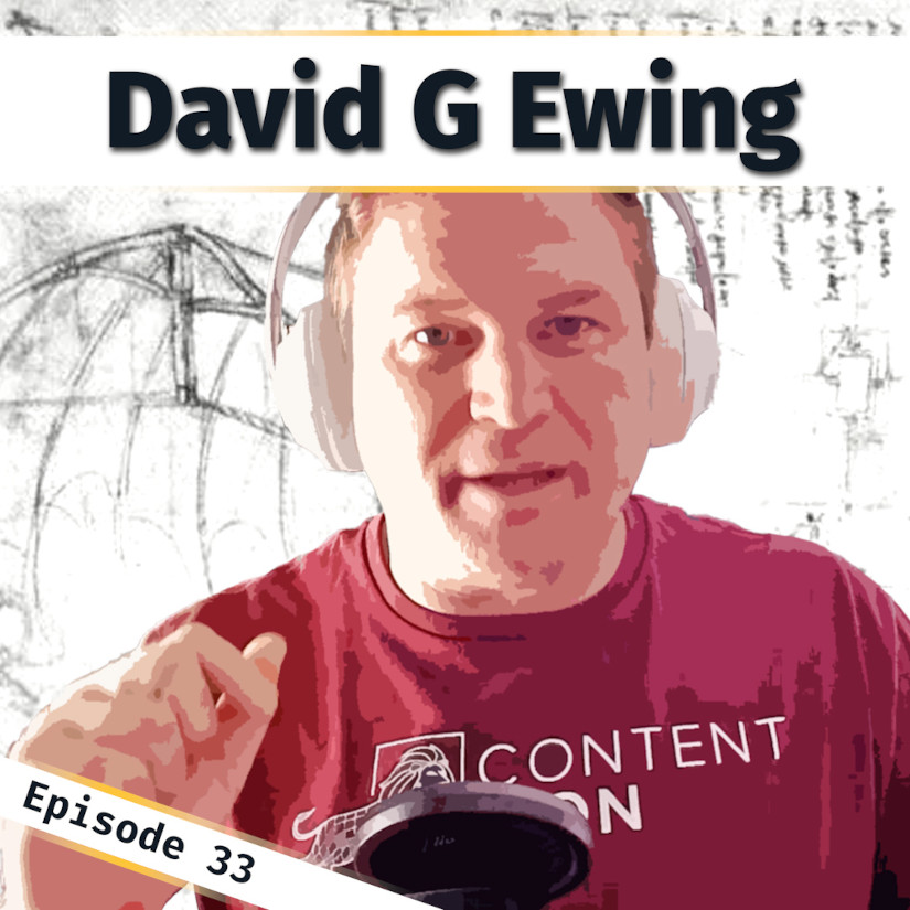 A poster image for Innovation Bound podcast episode with David G. Ewing