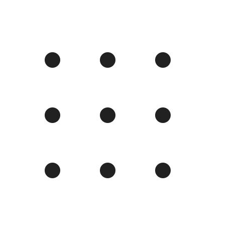 Nine dots arranged in a grid