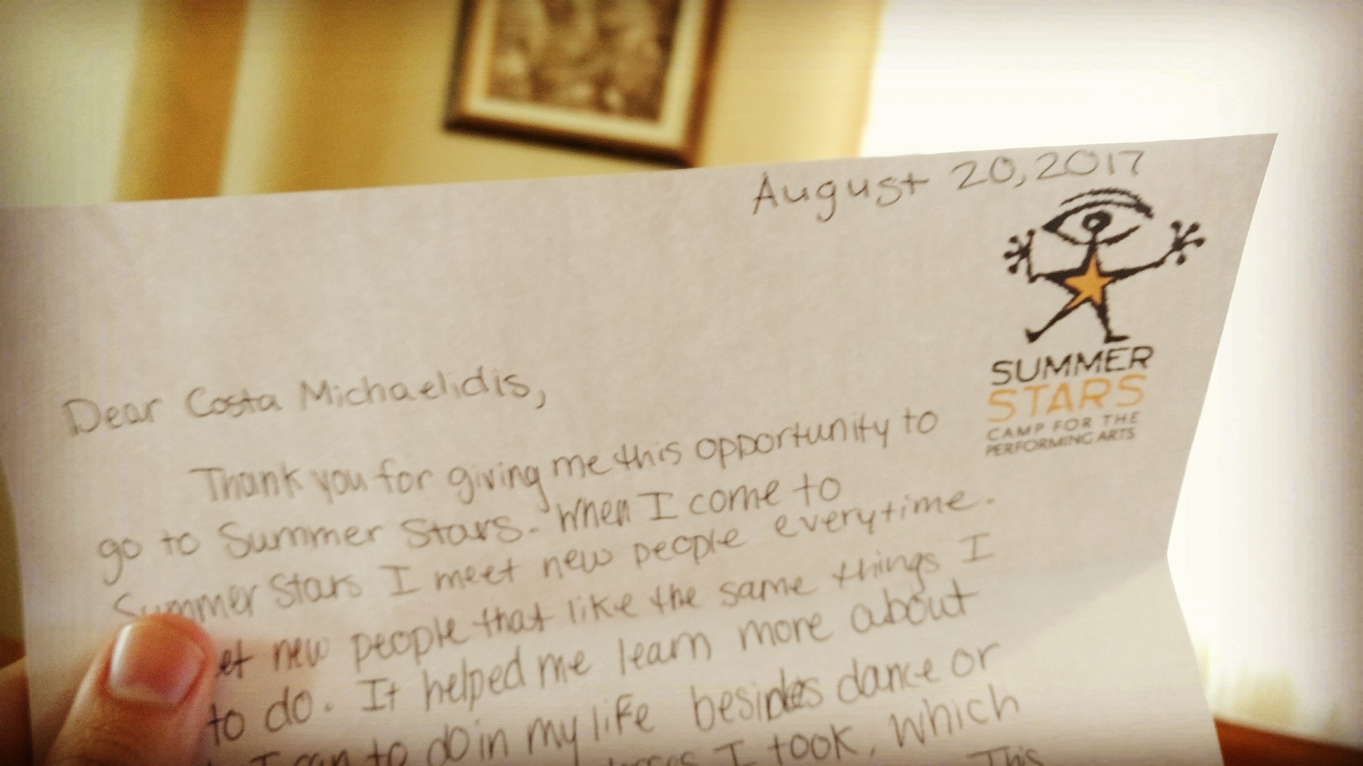 Letter from a Summer Stars Camper